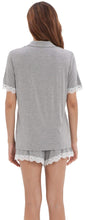 Load image into Gallery viewer, Amber Classic Button Down Sleepwear Set (Tshirt + Shorts)