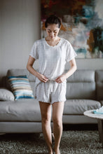 Load image into Gallery viewer, Bamboo Sleepwear Set Shorts and Tshirt- Gray Diamonds